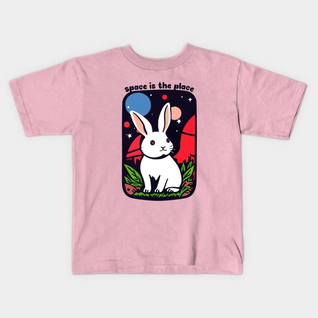 Space Bunny Kids T-Shirt by jederanders